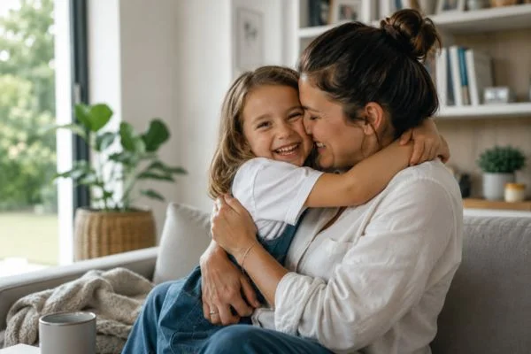 happy child with parent after parenting plans Kettering